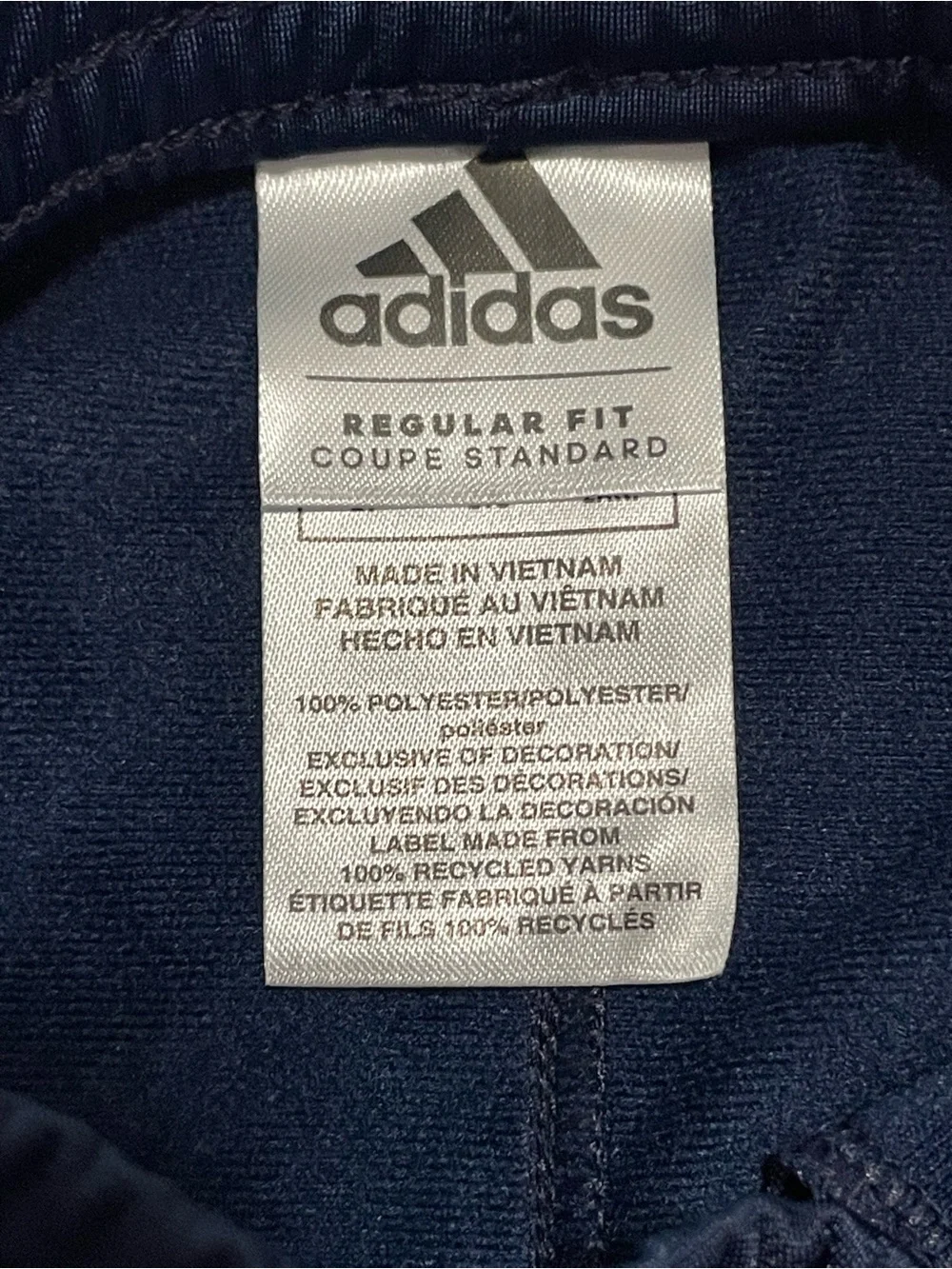 adidas Kids Navy Joggers with Light Gray Stripes